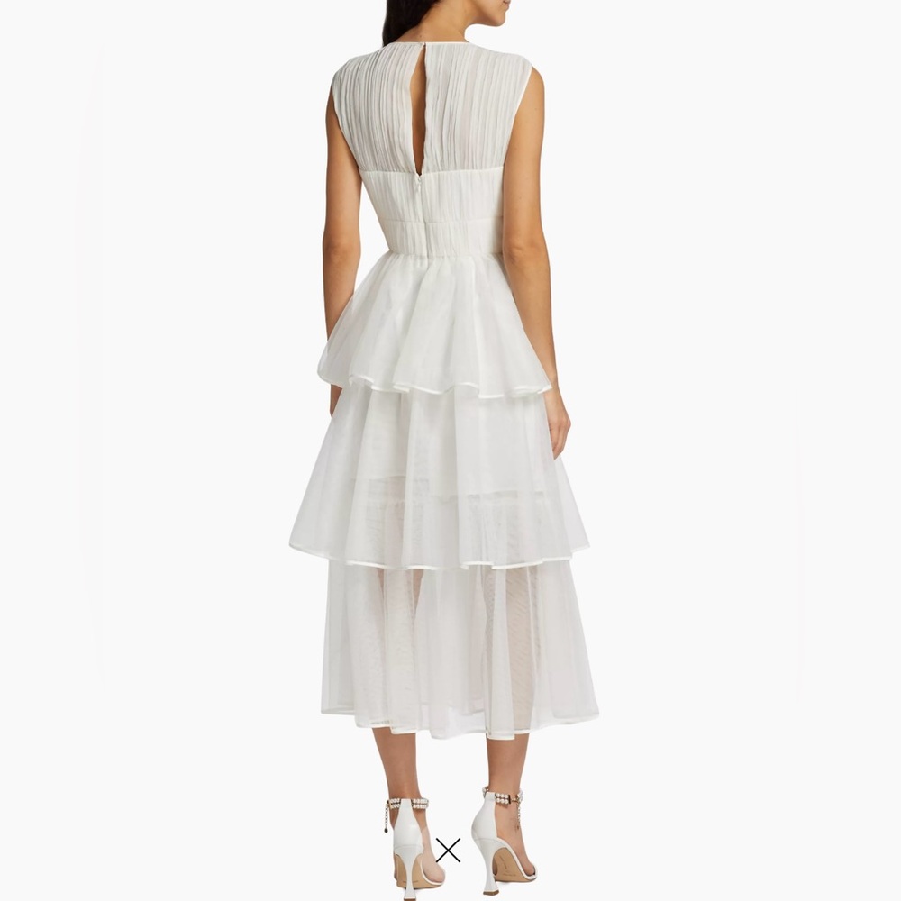 🆕#249 NWT~JONATHAN SIMKHAI Benton Tulle Plisse Midi Dress, Size 4 - Picture 3 of 16